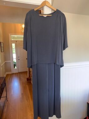 J. Jill Charcoal Gray Draped Maxi Dress